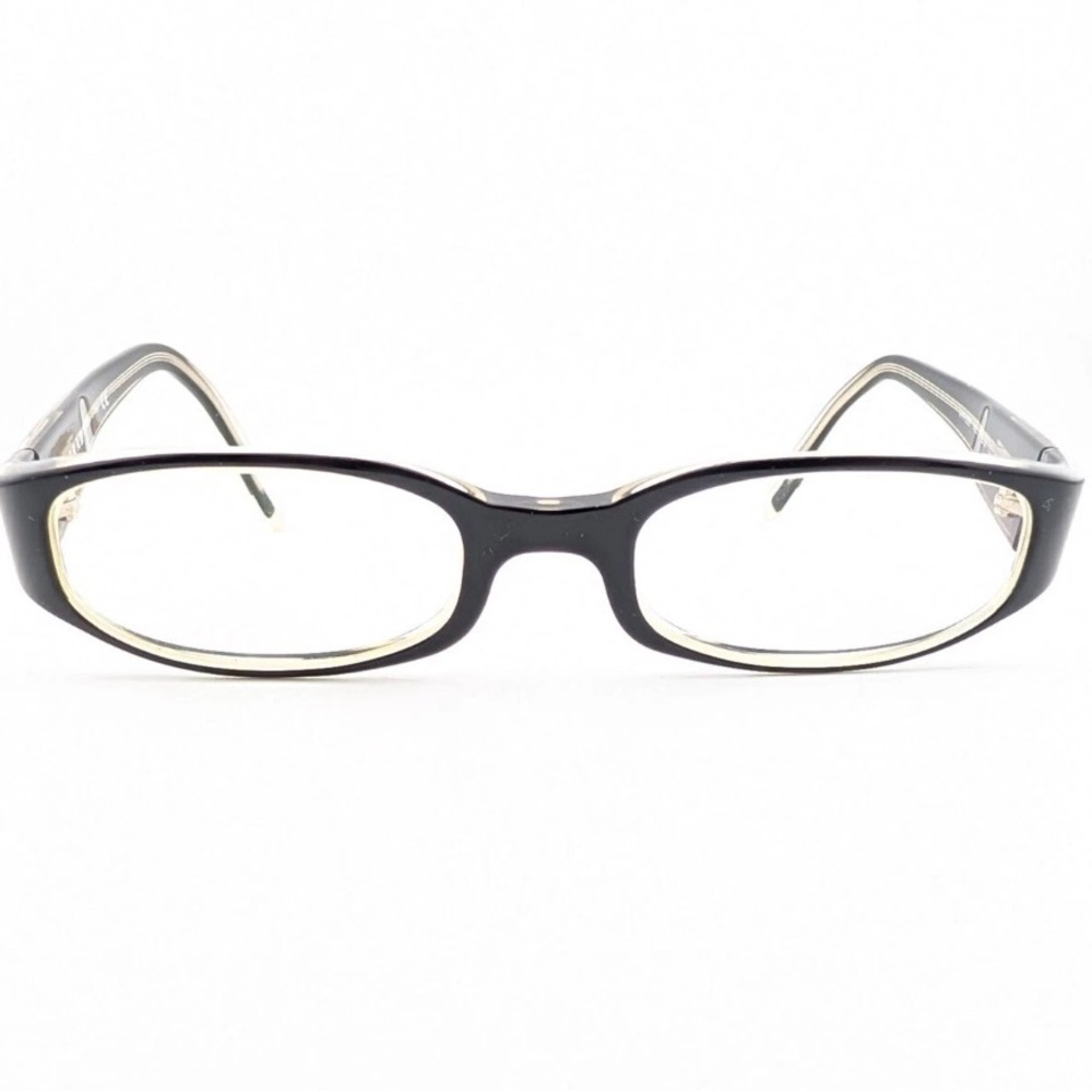 Prada Black Oval Shaped Unisex model VPR05E Eyeglasses Frames, Made In Italy